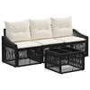vidaXL Tuinbankenset 4 st Zwart poly rattan