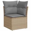 vidaXL 5-delige Loungeset met kussens poly rattan en acaciahout beige