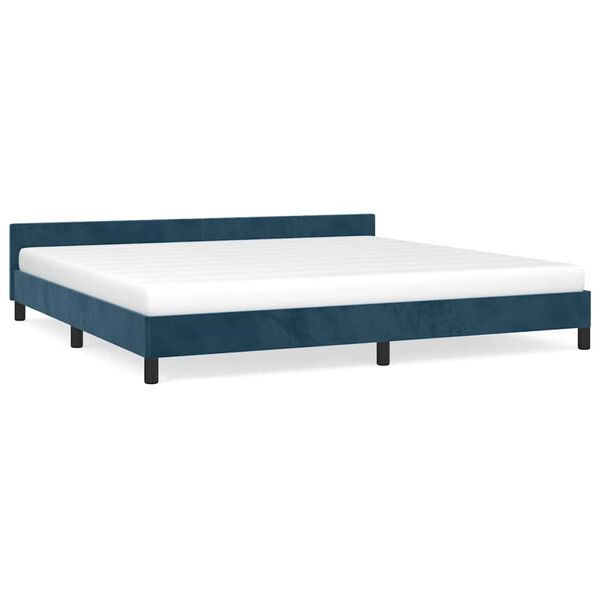 vidaXL Bedframe zonder matras 200x200 cm fluweel donkerblauw