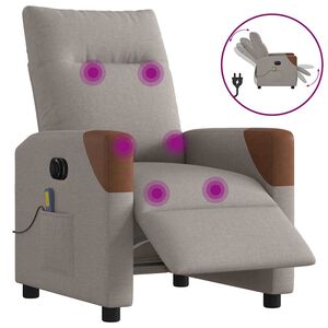vidaXL Massagestoel elektrisch verstelbaar stof taupe