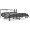 vidaXL Bedframe met hoofd- en voeteneinde metaal zwart 193x203 cm