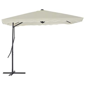 vidaXL Parasol met stalen paal 250x250 cm zandkleurig