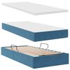 vidaXL Opbergbed met LED met matras Donkerblauw 100 x 200 cm Fluweel