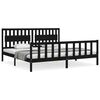 vidaXL Bedframe met hoofdbord massief hout zwart 200x200 cm