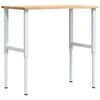 vidaXL Werkbank 100x60x(71,5-98) cm massief eikenhout