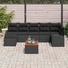 vidaXL Tuinbankenset met opslag 8 pcs Zwart poly rattan