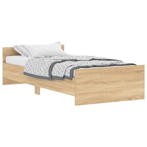 vidaXL Bedframe zonder matras hout sonoma eikenkleurig 90x200 cm