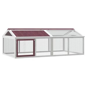 vidaXL Dierenren 200x112,5x74 cm massief grenenhout mokkakleurig