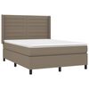 vidaXL Boxspring met matras stof taupe 140x190 cm