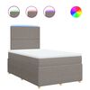 vidaXL Boxspring met matras stof taupe 120x190 cm