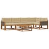 vidaXL Buiten bankenset met kussen 6 pcs Natuurlijk en Beige