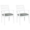 vidaXL Eetkamerstoelen met kussens 2 stuks wit massief hout rubber