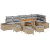 vidaXL Tuinbankenset met kussen 10 pcs Beige poly rattan