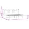 vidaXL Bedframe met hoofdbord metaal wit 193x203 cm