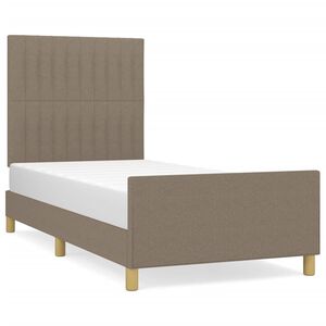 vidaXL Bedframe zonder matras 90x200 cm stof taupe