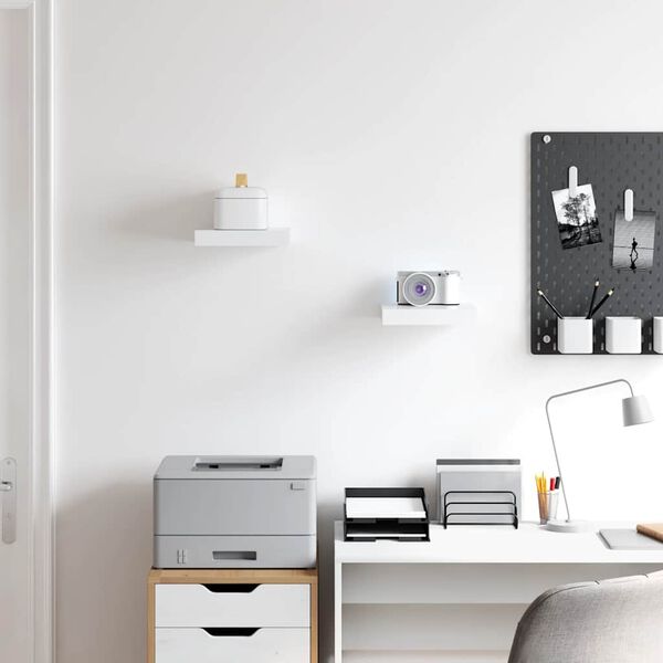 vidaXL Wandschappen zwevend 2 st 23x23,5x3,8 cm MDF wit