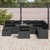 vidaXL Tuin Sofa Set met kussen met opslag 9 pcs Zwart Poly riet