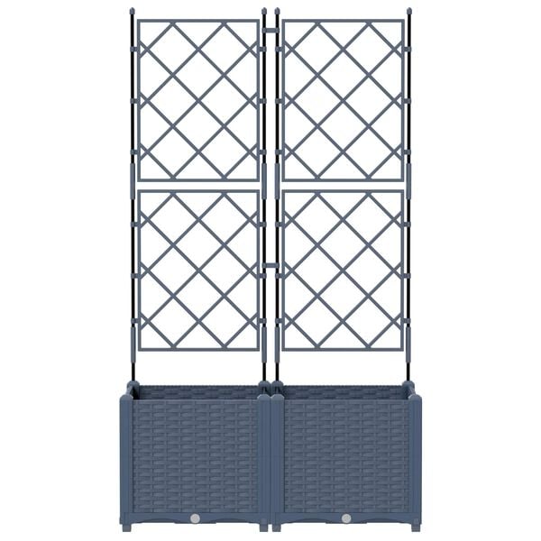 vidaXL Tuin Bloempot 2 pcs Grijs 80 x 40 x 143 cm Kunststof