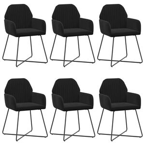 vidaXL Eettafelstoelen 6 st fluweel Zwart 55 x 50 x 84 cm