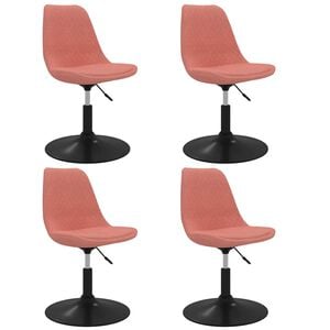 vidaXL Eetkamerstoelen draaibaar 4 st fluweel roze