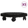 vidaXL Plantentrolleys met wielen 5 st 170 kg diameter 30 cm zwart