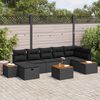 vidaXL Tuin Sofa Set met kussen 8 pcs Zwart Poly riet