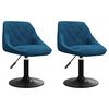 vidaXL Eetkamerstoelen draaibaar 2 st fluweel blauw
