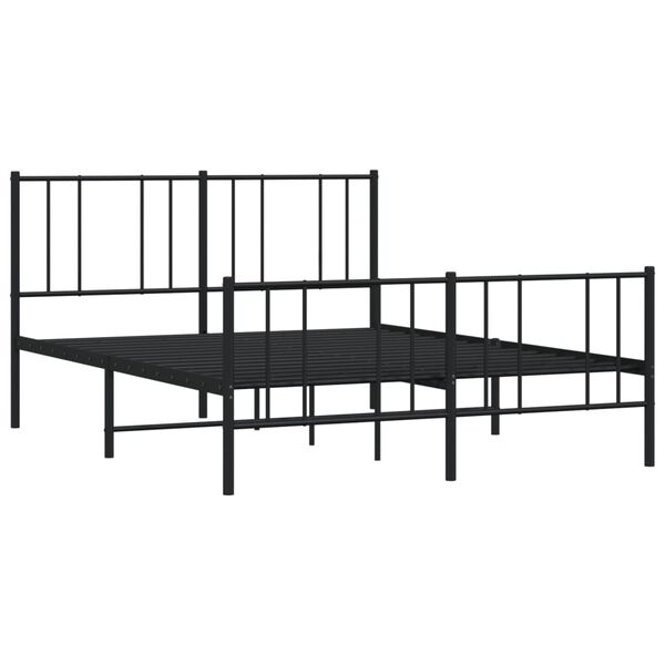 vidaXL Bedframe met hoofd- en voeteneinde metaal zwart 120x190 cm