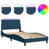 vidaXL Bedframe met LED zonder matras "Hanko" fluweel blauw 100x200 cm