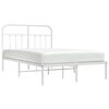 vidaXL Bedframe met hoofdbord metaal wit 120x190 cm
