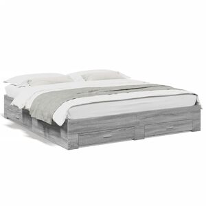 vidaXL Bedframe met lades bewerkt hout grijs sonoma eiken 180x200 cm