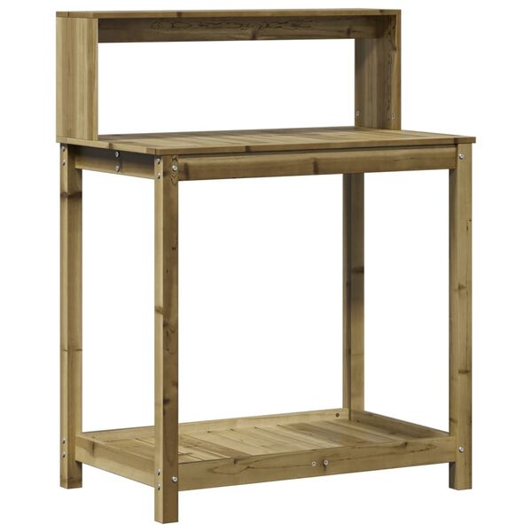 vidaXL Oppottafel met schappen 82,5x50x109,5 cm geïmpregneerd hout