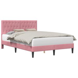 vidaXL Bedframe met hoofdeinde Roze 140 x 200 cm Fluweel