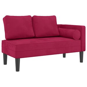 vidaXL Chaise longue met kussens fluweel wijnrood