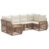 vidaXL Tuinbankenset 6 st 6-Aantal zitplaatsen Beige en Cr&egrave;me Wit
