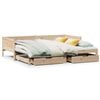 vidaXL Slaapbank met onderschuifbed en lades zonder matras 80x200 cm