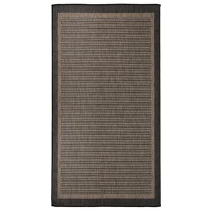 vidaXL Buitenkleed platgeweven 80x150 cm donkerbruin