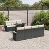 vidaXL Tuin Sofa Set met kussen 8 pcs Zwart poly rattan