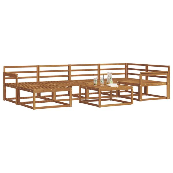 vidaXL Buiten bankenset 7 pcs Naturel Massief Acaciahout