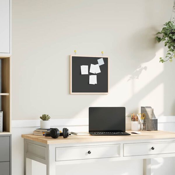 vidaXL Krijtbord met massief grenenhouten lijst 40x40 cm zwart