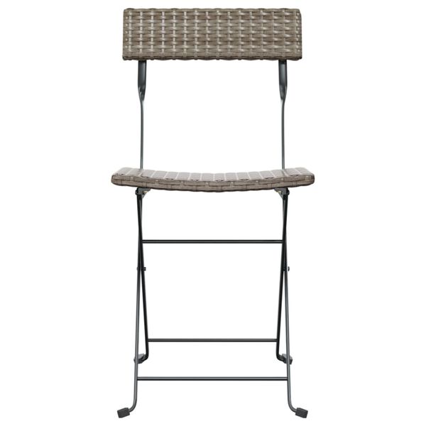 vidaXL Bistrostoelen 4 st inklapbaar poly rattan en staal grijs
