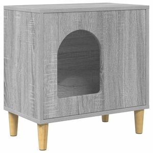 vidaXL Kattenhuis Grijs Sonoma 51 x 30 x 52 cm Bewerkt hout
