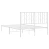vidaXL Bedframe met hoofdbord metaal wit 120x200 cm