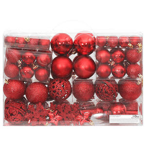 vidaXL 111-delige Kerstballenset polystyreen rood