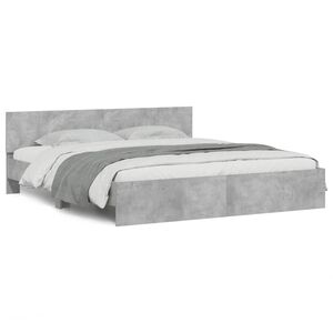 vidaXL Bedframe met hoofdeinde betongrijs 160x200 cm