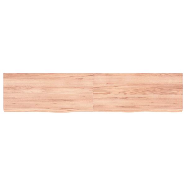 vidaXL Wastafelblad 180x40x(2-4) cm behandeld massief hout lichtbruin