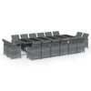 vidaXL 17-delige Tuinset met kussens poly rattan grijs