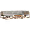 vidaXL Buiten bankenset met kussen 7 pcs Natuurlijk en Lichtgrijs