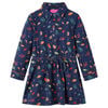 vidaXL Kinderjurk met lange mouwen 104 marineblauw