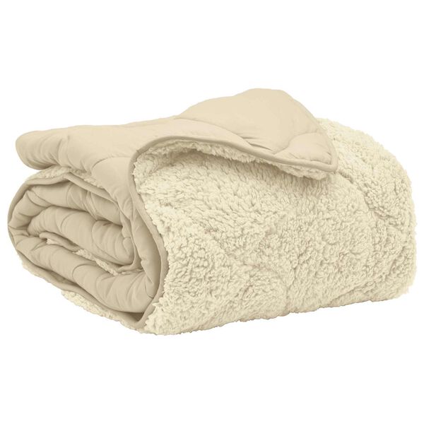 vidaXL Vol jaar dekbed Cr&egrave;me 220 x 260 cm Microfiber en Teddy fleece